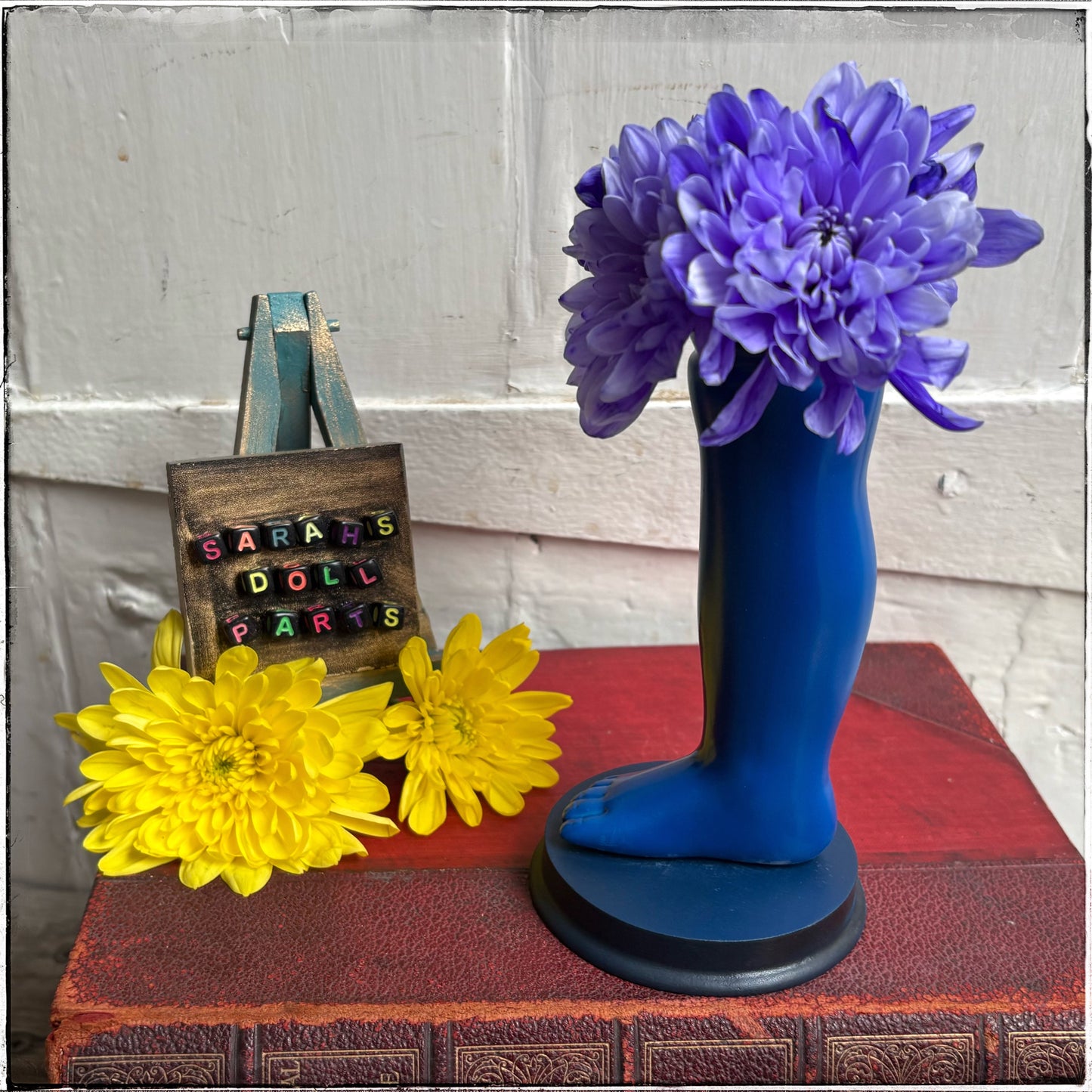 Large Doll Leg Vase - Neon Blue