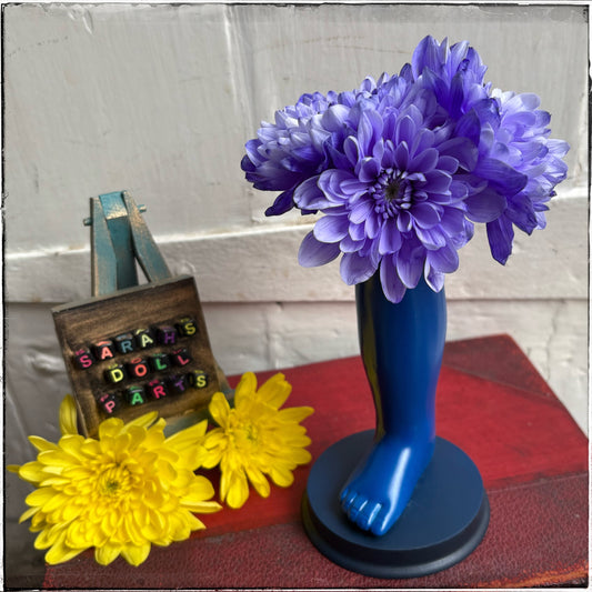 Large Doll Leg Vase - Neon Blue