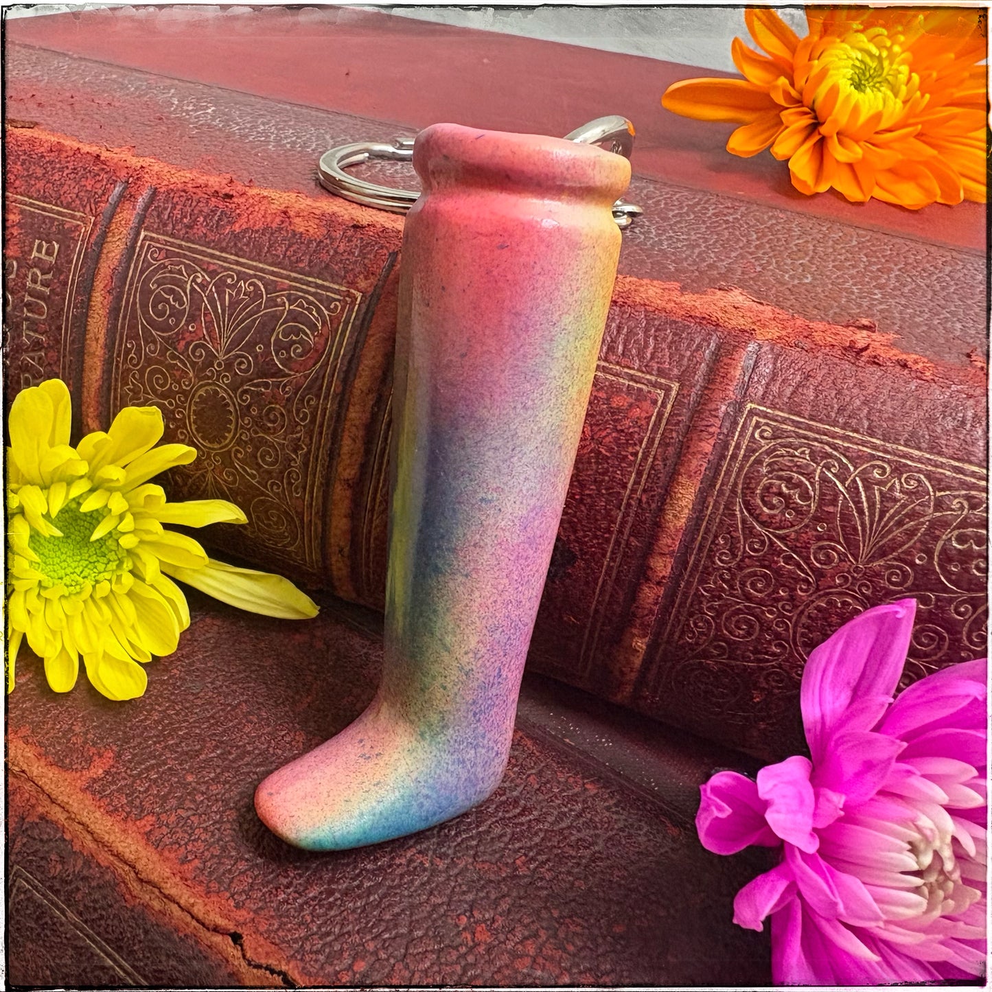 Doll Leg Key Ring - Sherbet Rainbow