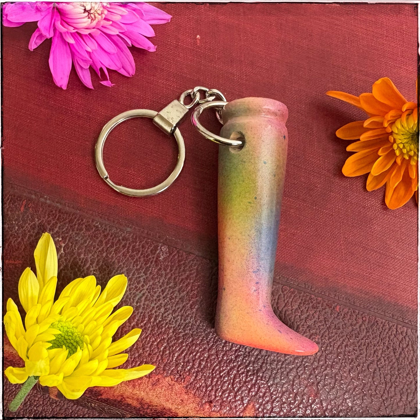 Doll Leg Key Ring - Sherbet Rainbow