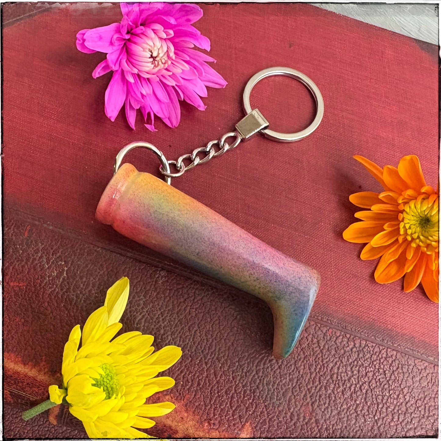 Doll Leg Key Ring - Sherbet Rainbow