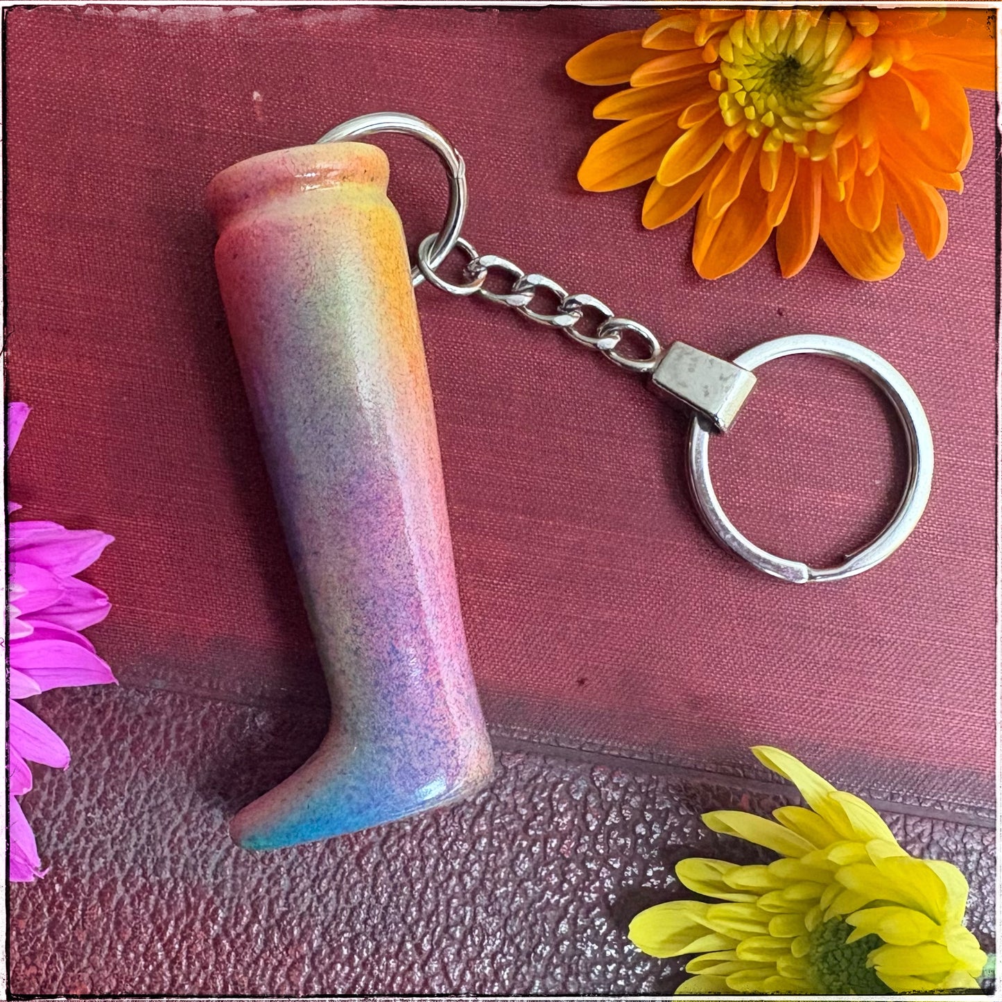 Doll Leg Key Ring - Sherbet Rainbow