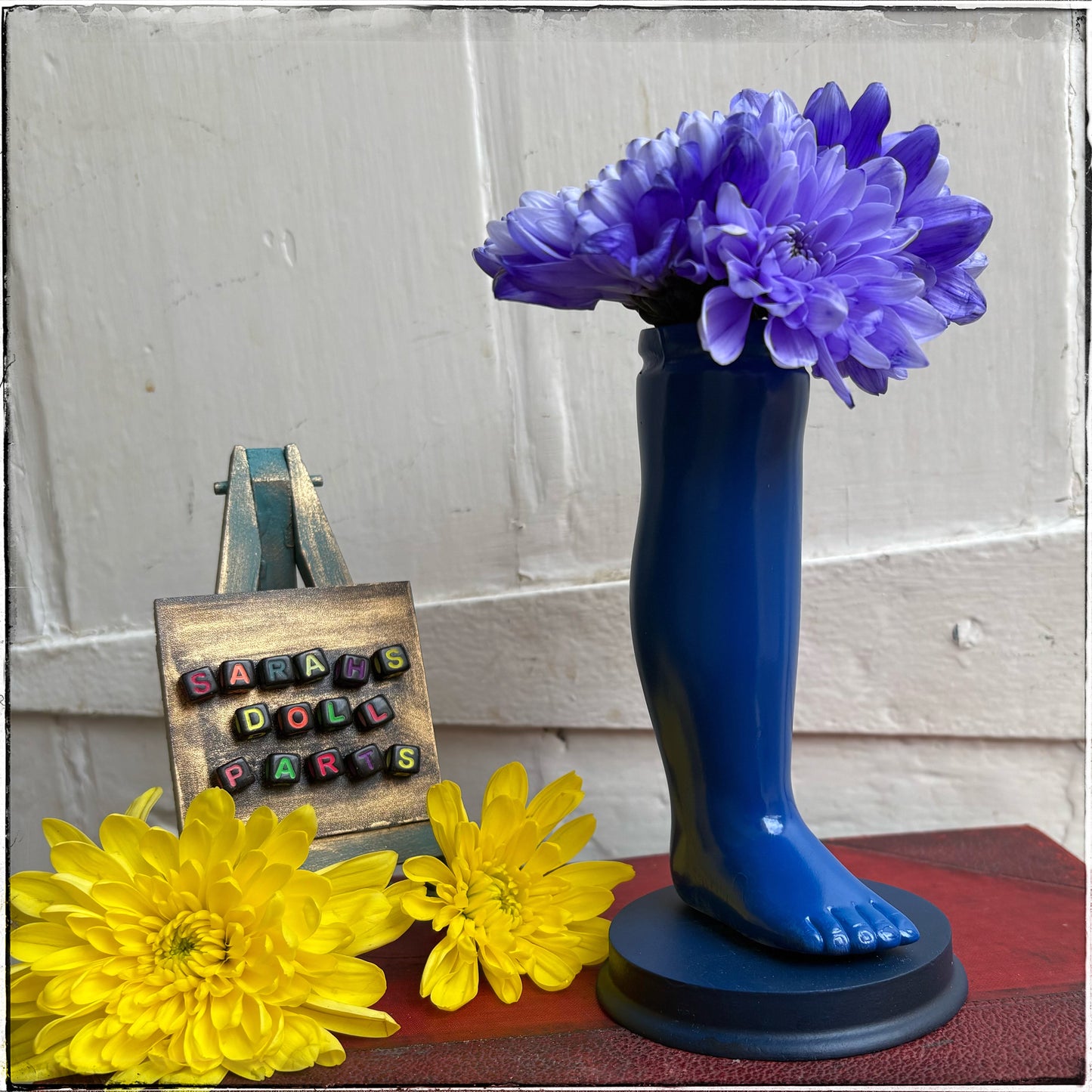 Large Doll Leg Vase - Neon Blue