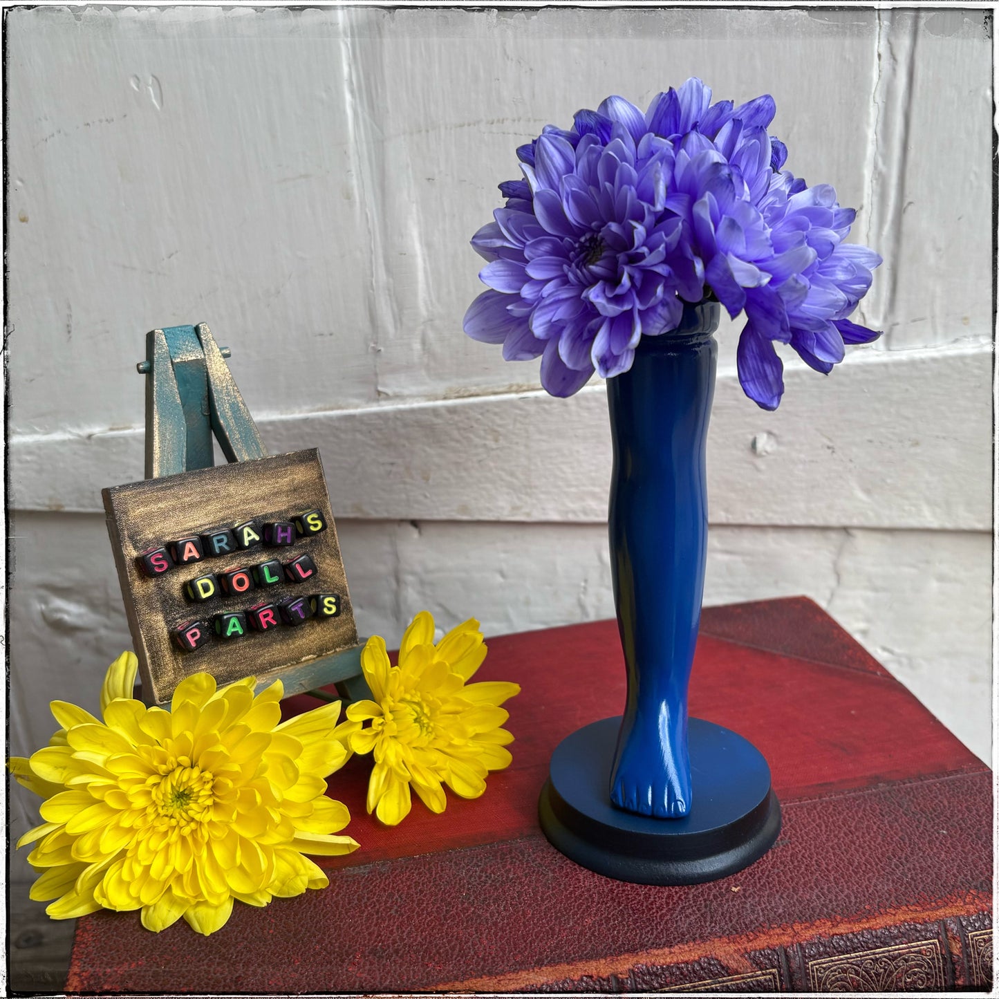 Small Doll Leg Vase - Neon Blue
