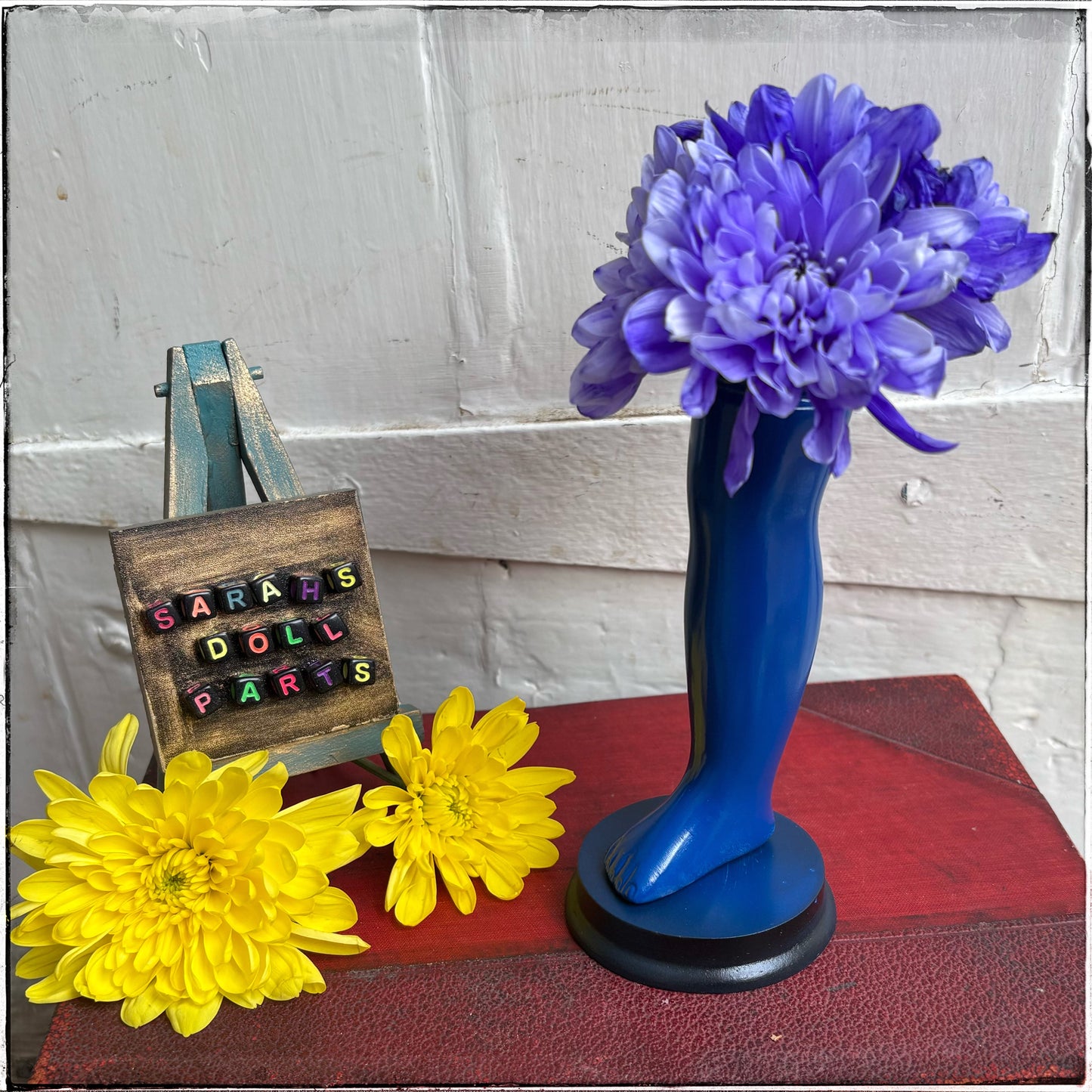 Small Doll Leg Vase - Neon Blue