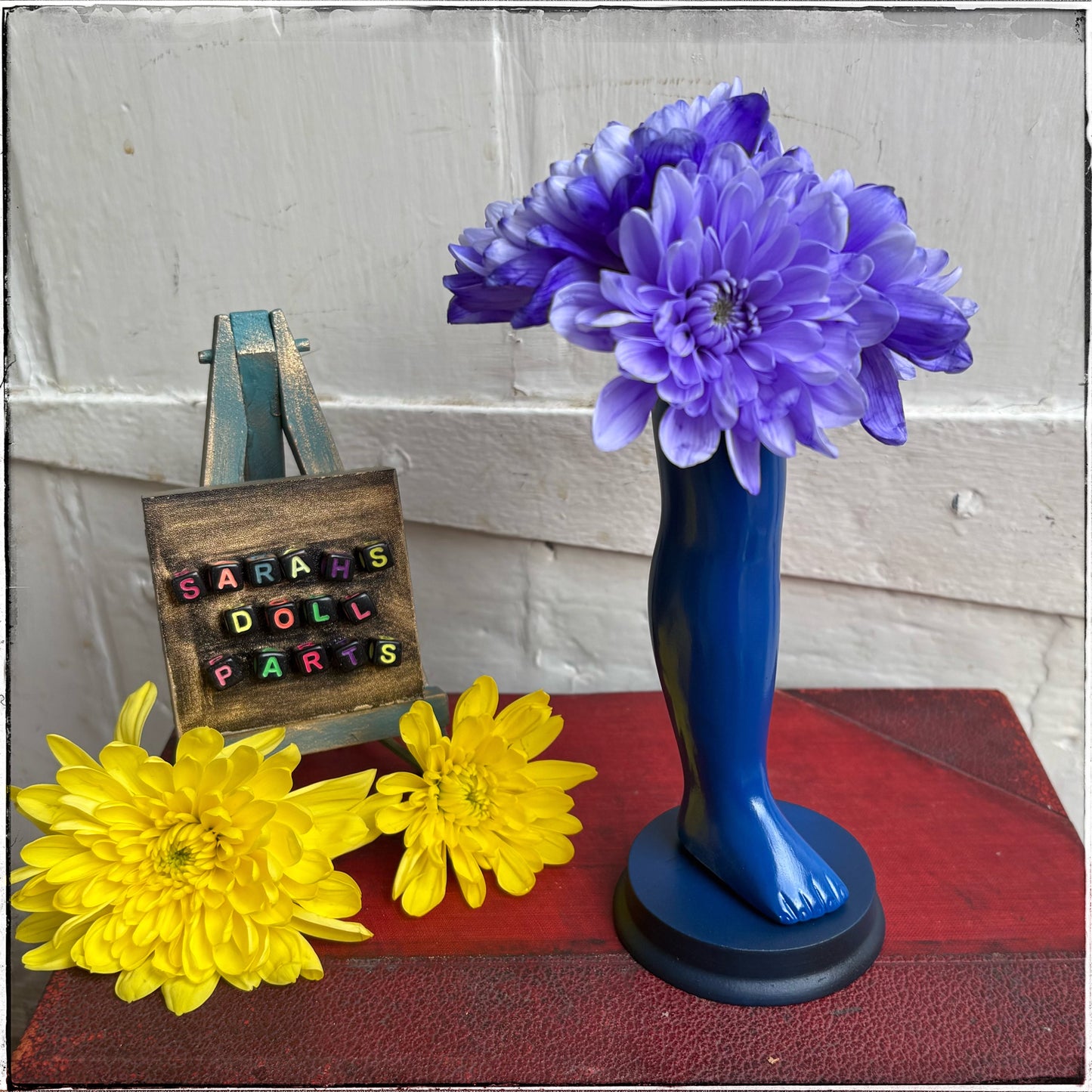 Large Doll Leg Vase - Neon Blue
