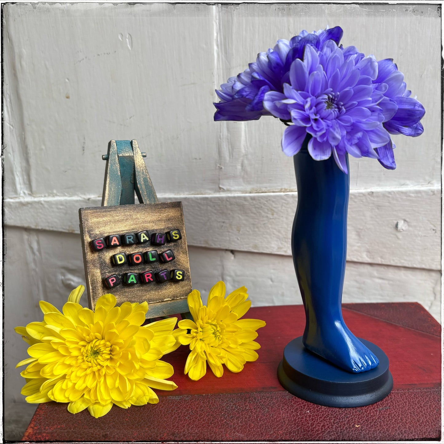 Small Doll Leg Vase - Neon Blue