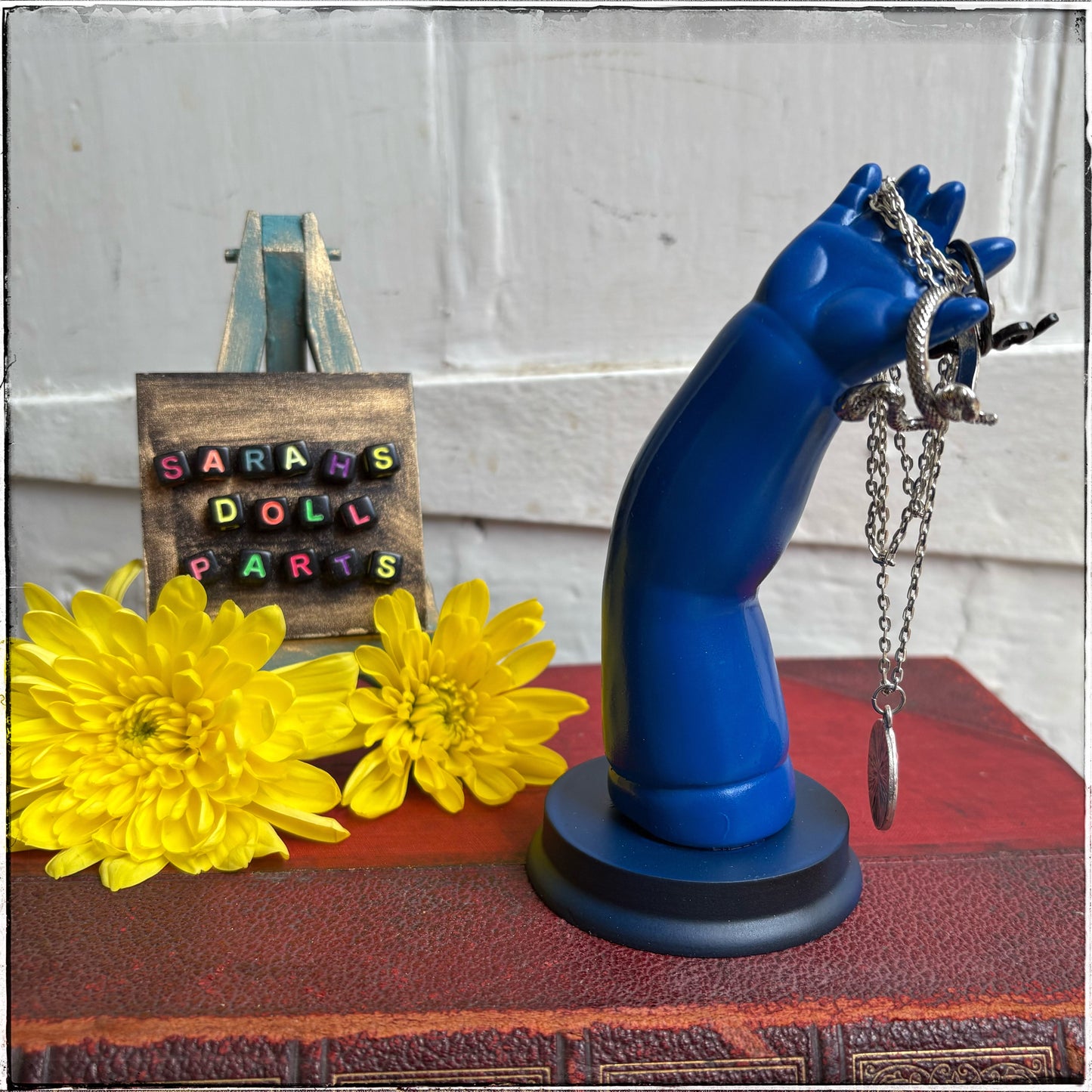 Medium Doll Arm Jewellery Holder - Neon Blue