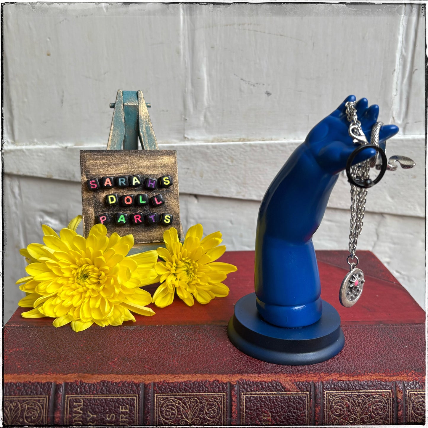 Medium Doll Arm Jewellery Holder - Neon Blue