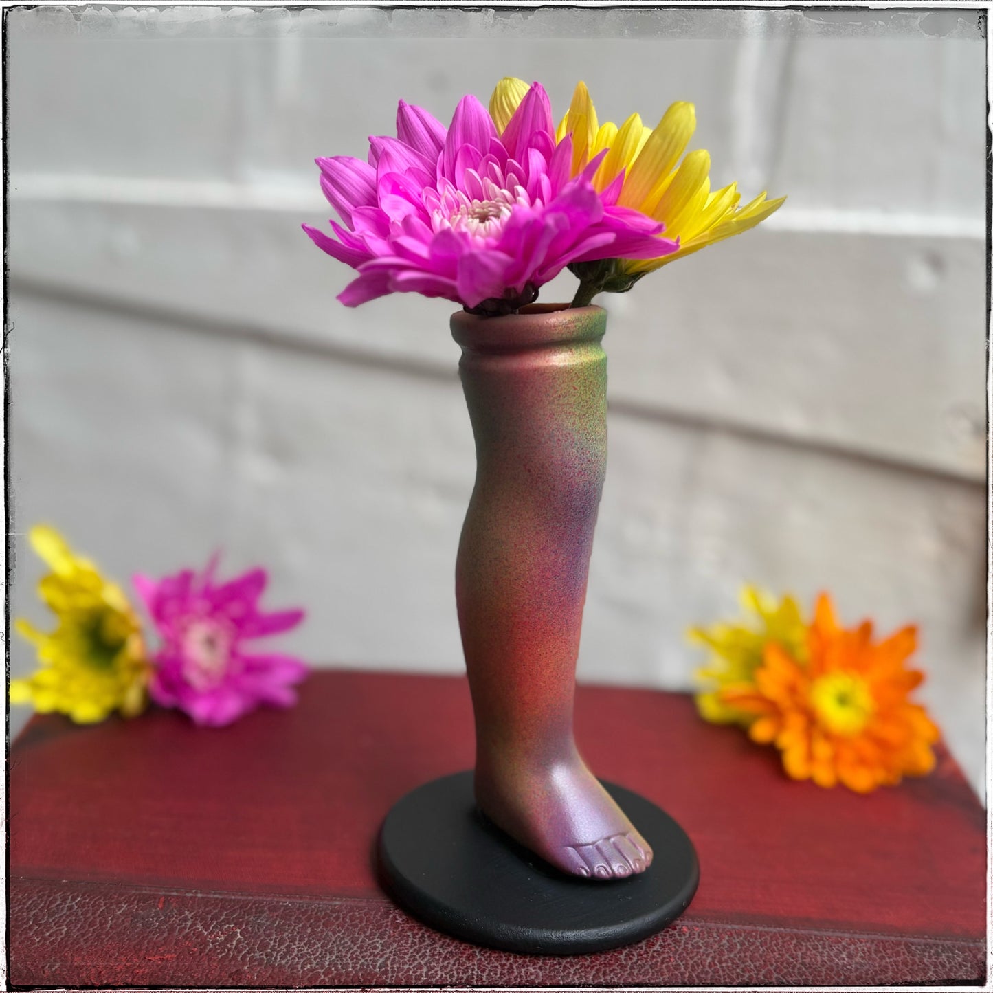 Small Doll Leg Vase - Rainbow