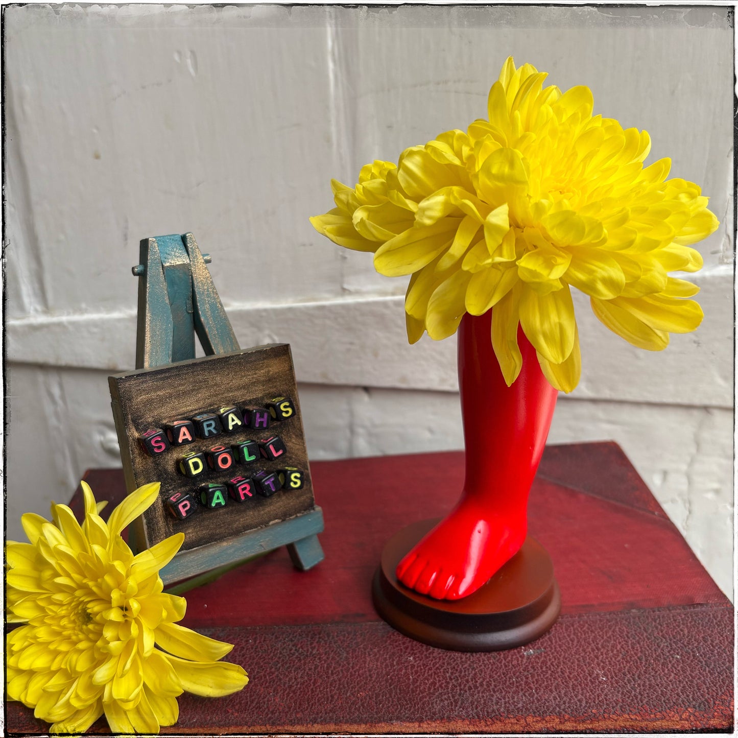 Medium Doll Leg Vase - Neon Red