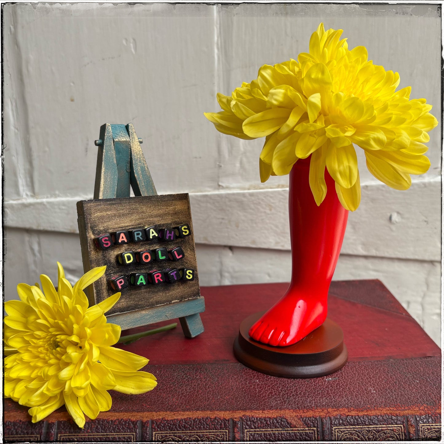 Medium Doll Leg Vase - Neon Red