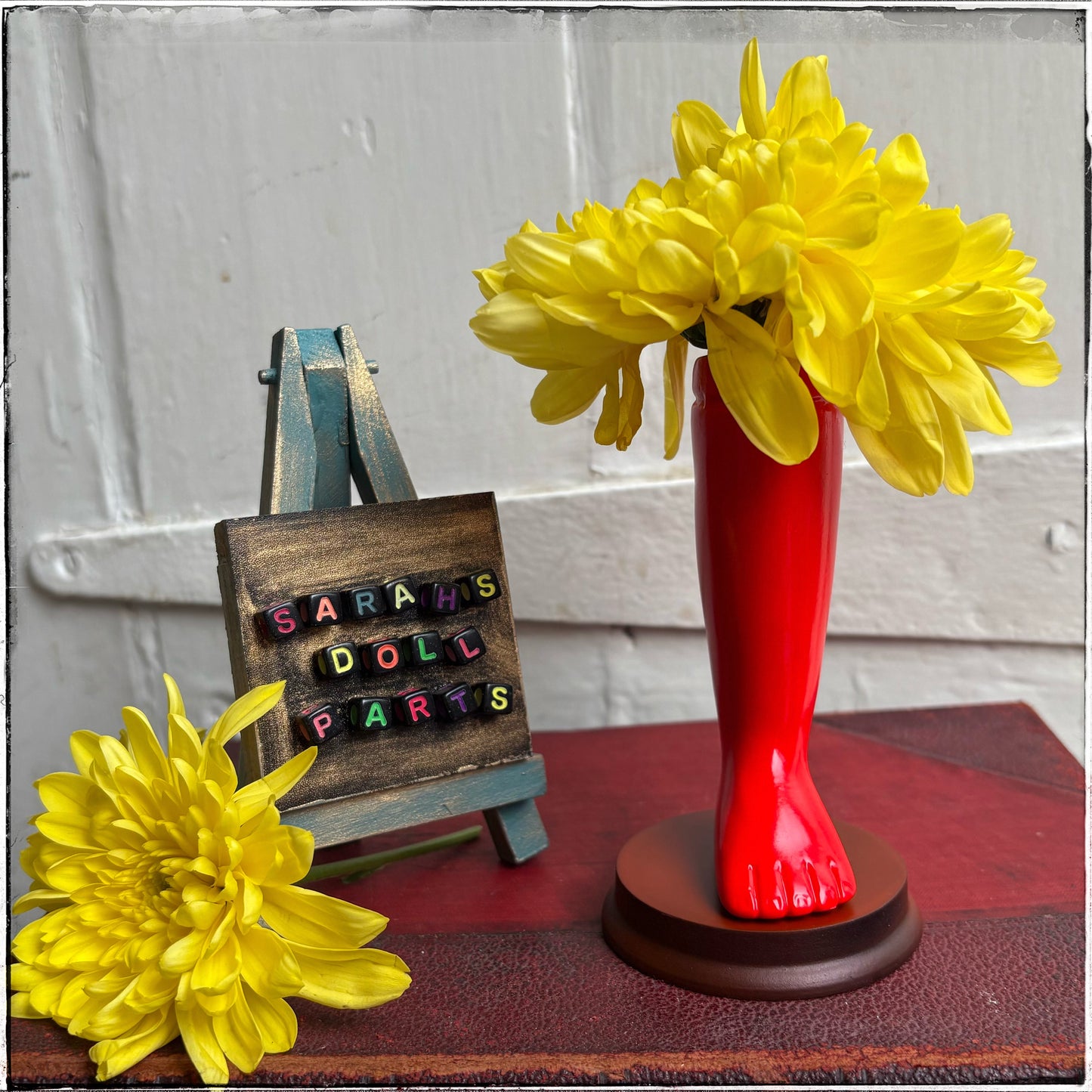 Medium Doll Leg Vase - Neon Red