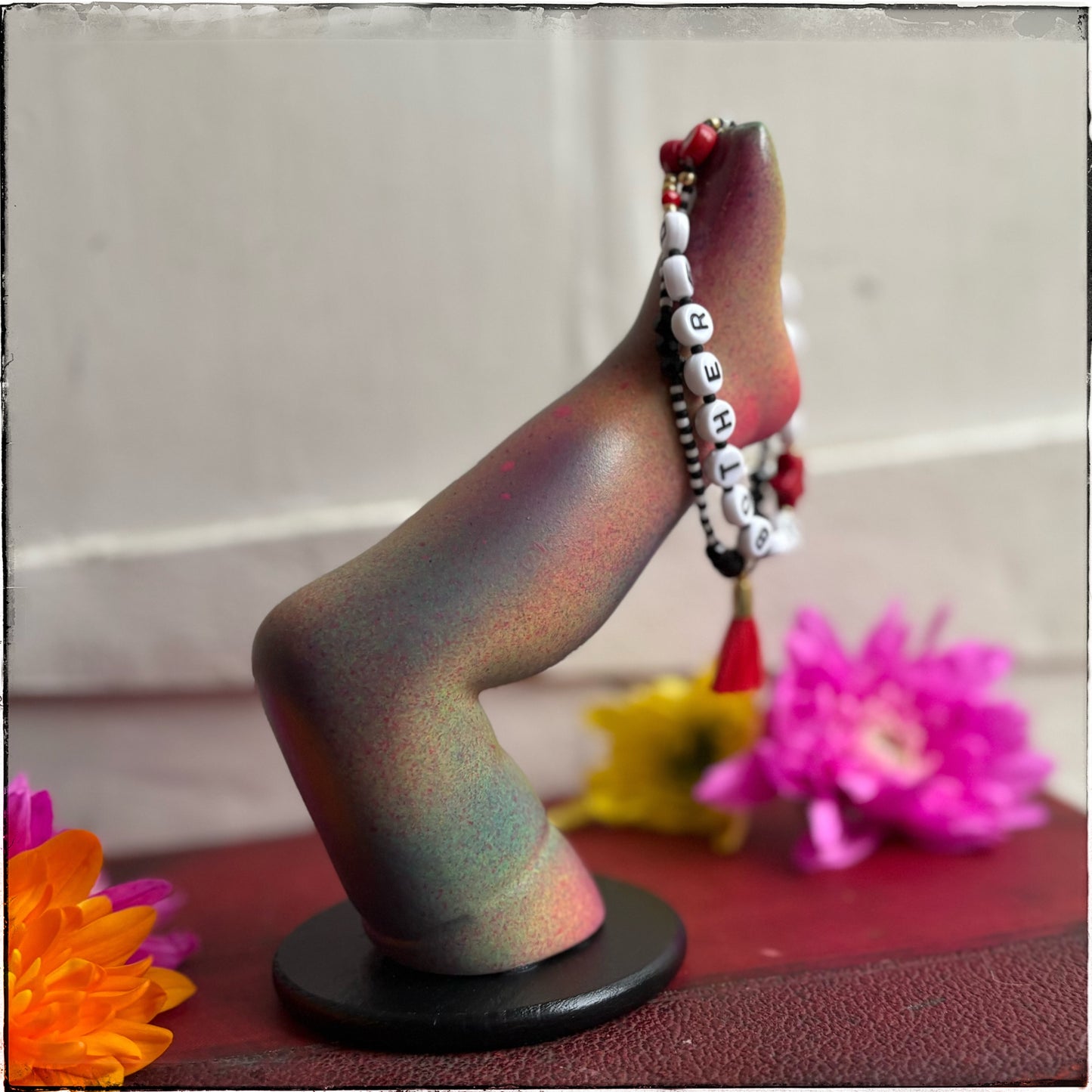 Large Doll Leg Jewellery Holder - Sherbet Rainbows