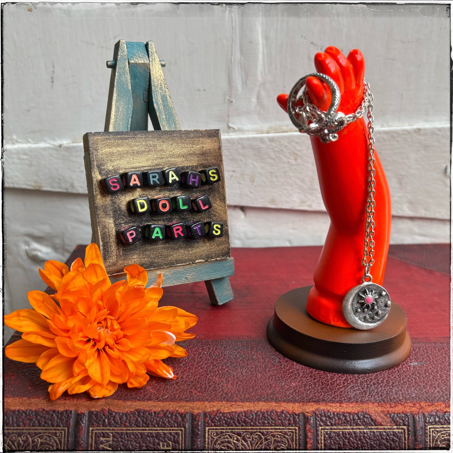 Medium Doll Arm Jewellery Holder - Neon Red