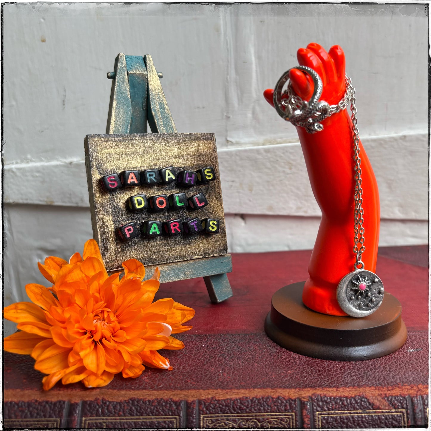 Medium Doll Arm Jewellery Holder - Neon Red