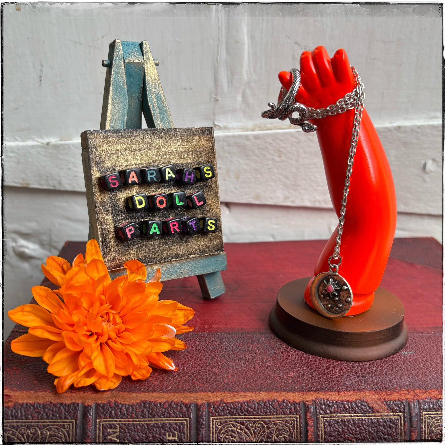Medium Doll Arm Jewellery Holder - Neon Red