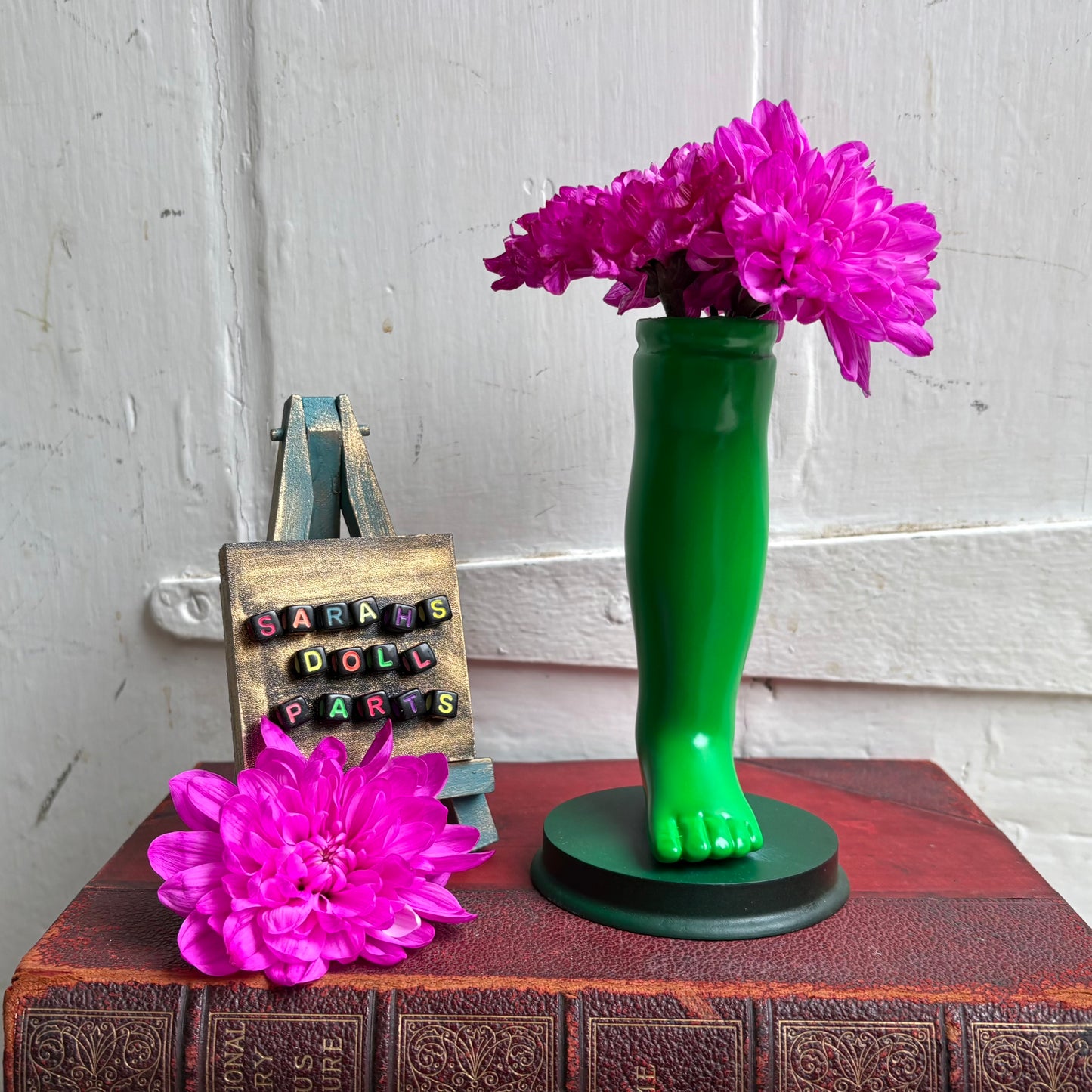 Large Doll Leg Vase - Neon Green