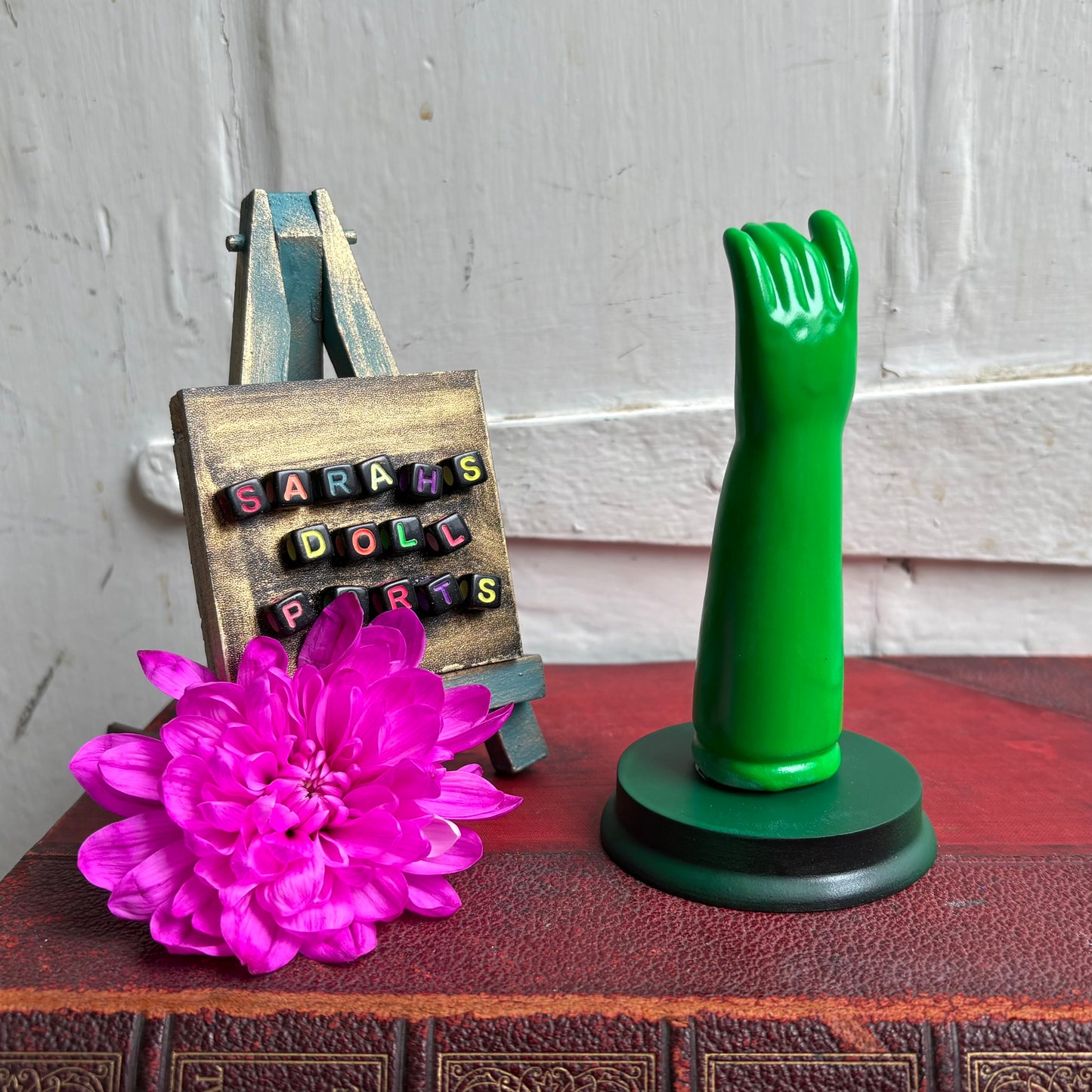 Medium Doll Arm Jewellery Holder - Neon Green