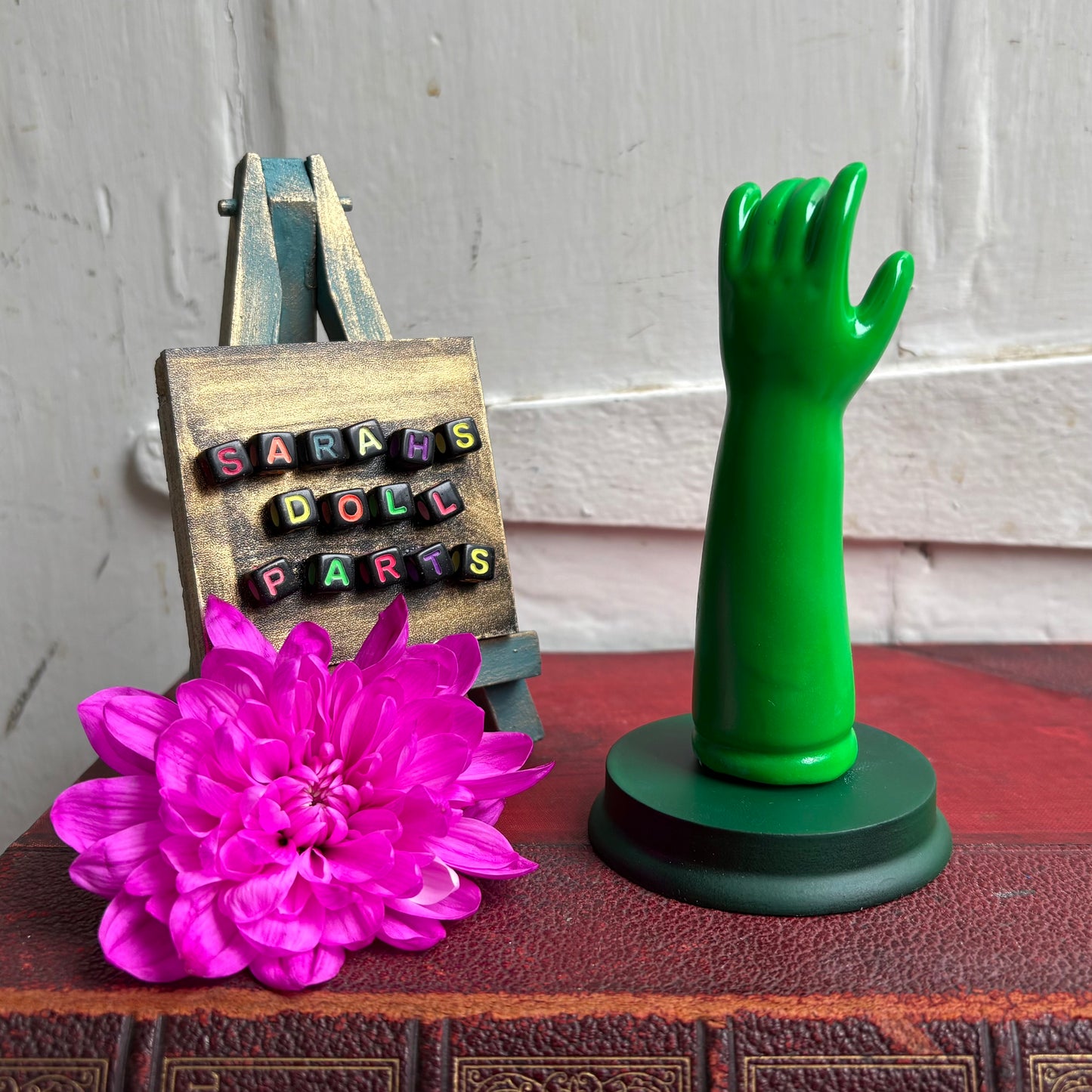 Medium Doll Arm Jewellery Holder - Neon Green