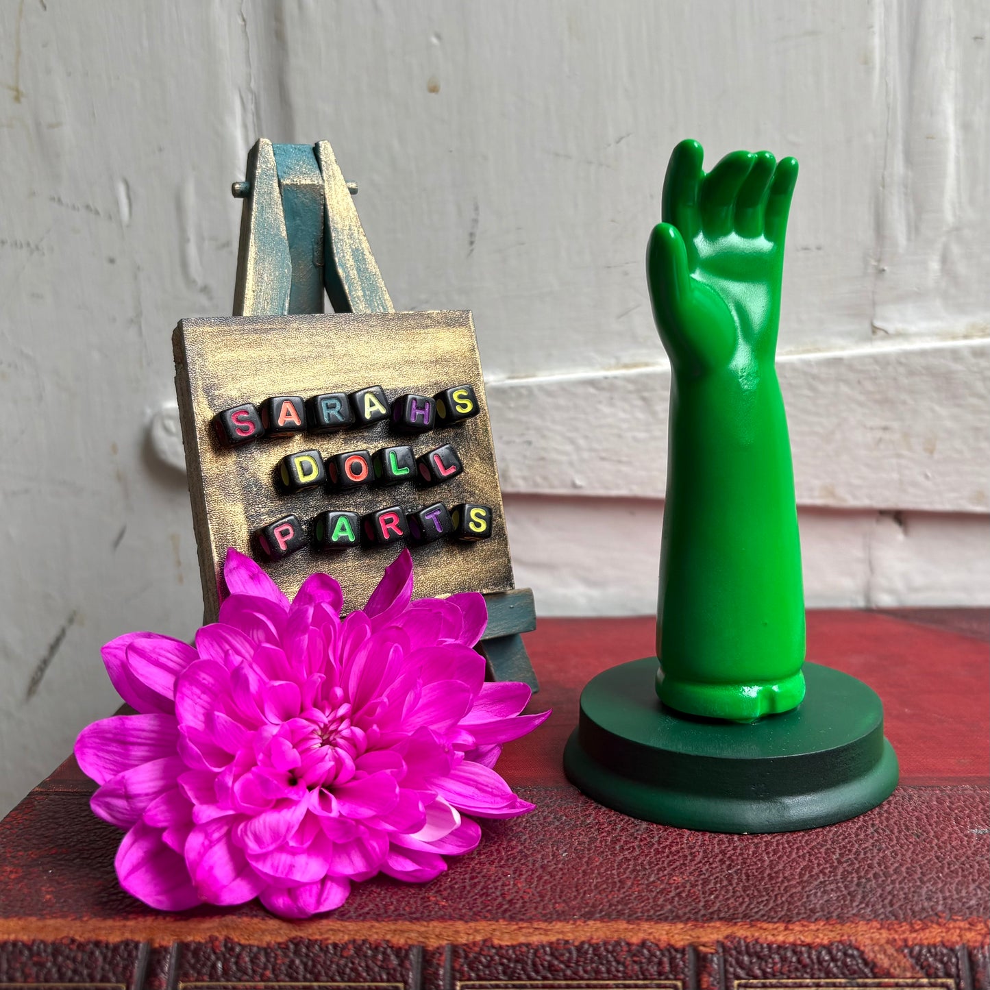 Medium Doll Arm Jewellery Holder - Neon Green