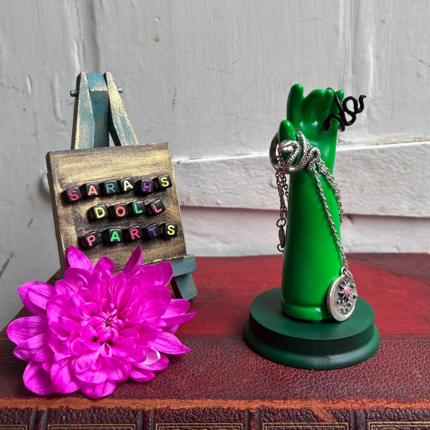 Medium Doll Arm Jewellery Holder - Neon Green