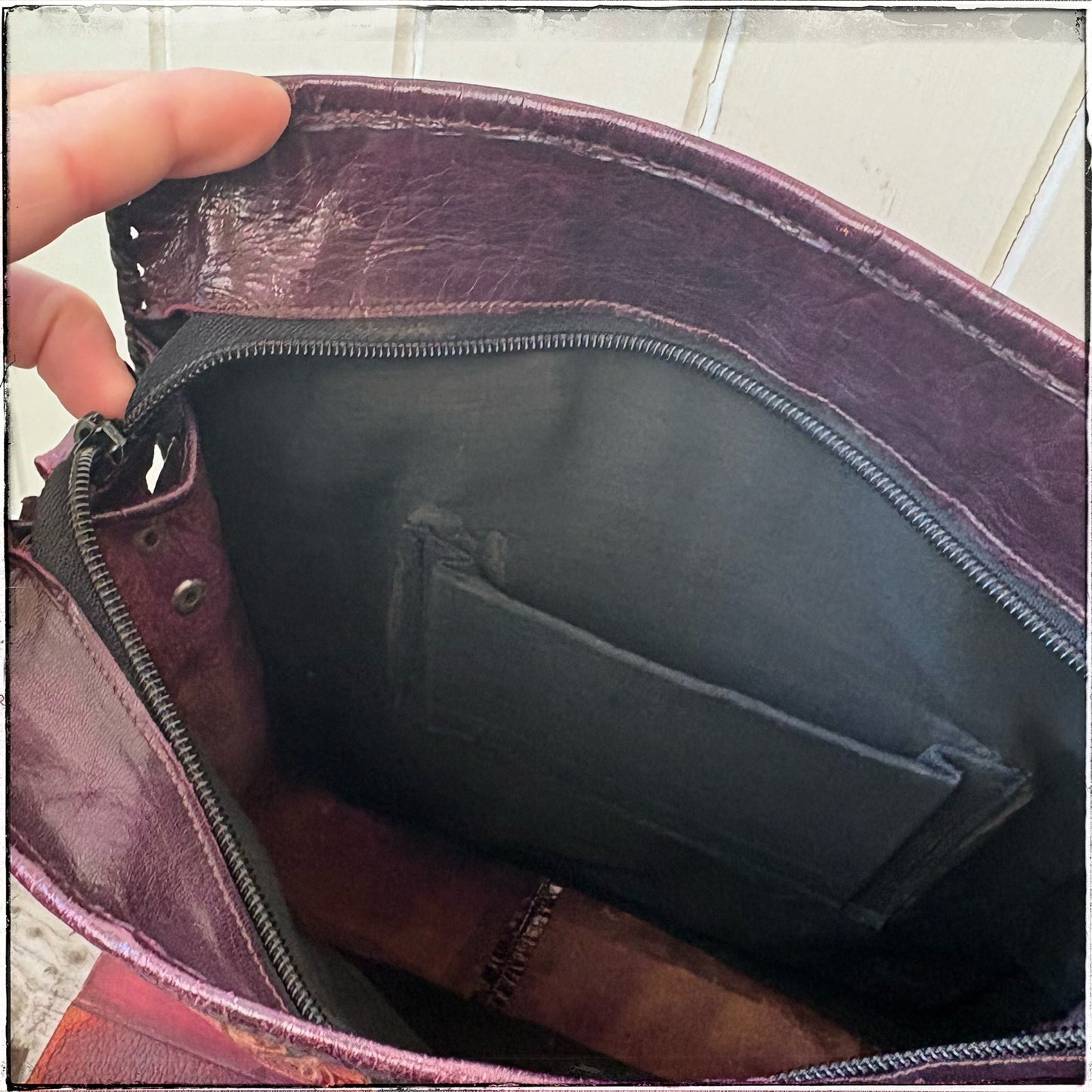 Handmade Leather Boho Patchwork Bag
