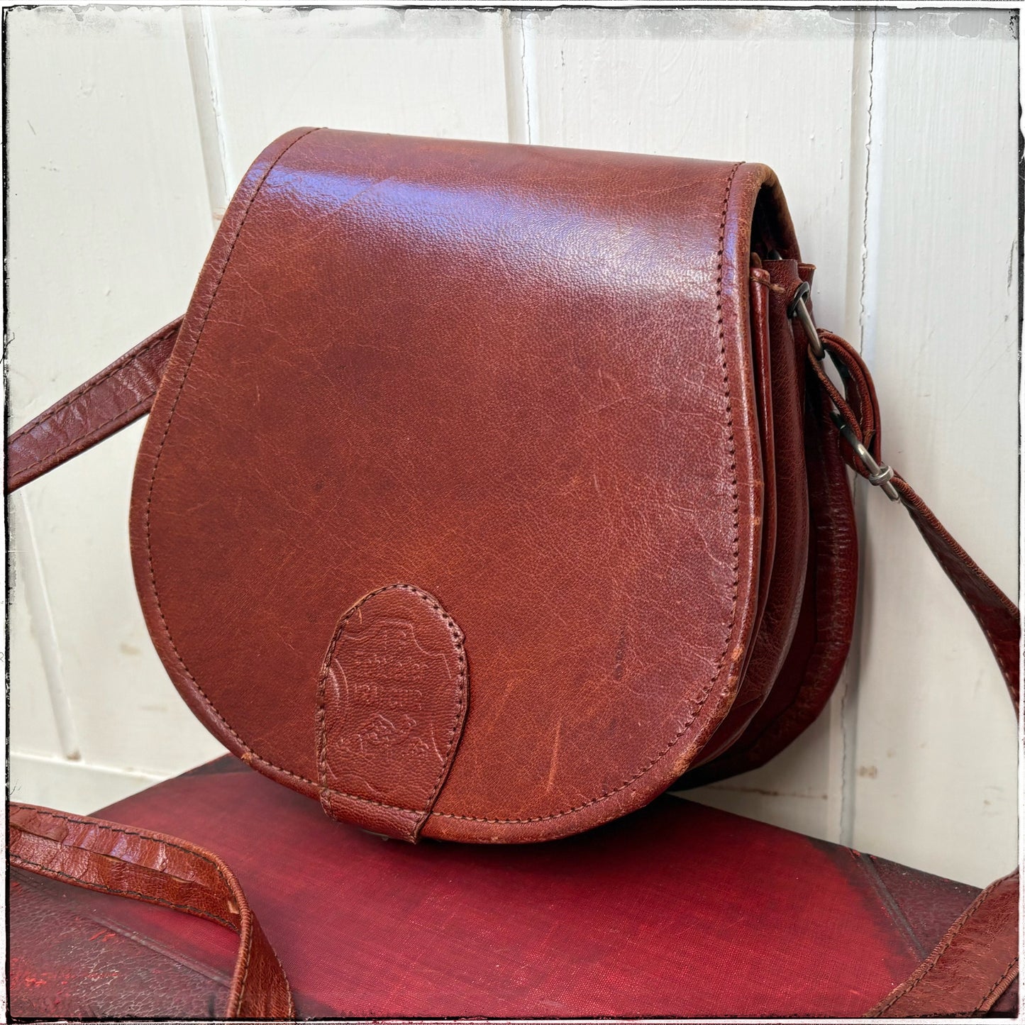 Vintage Real Leather Satchel Bag