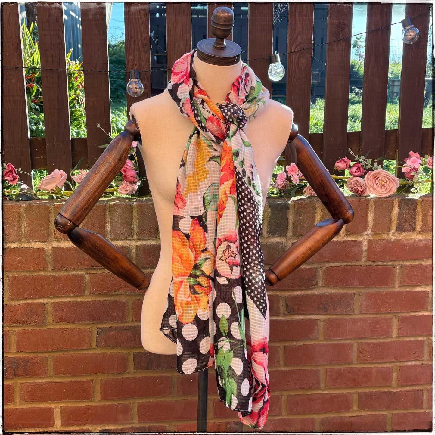 Next Lightweight Floral Spotty Scarf