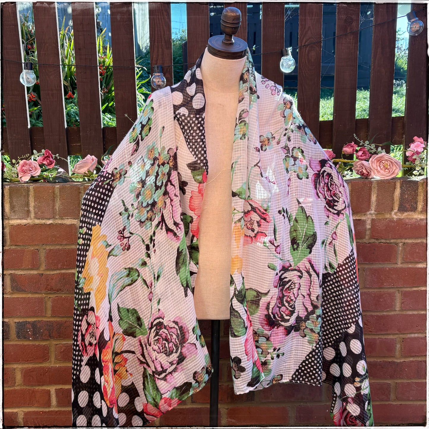 Next Lightweight Floral Spotty Scarf