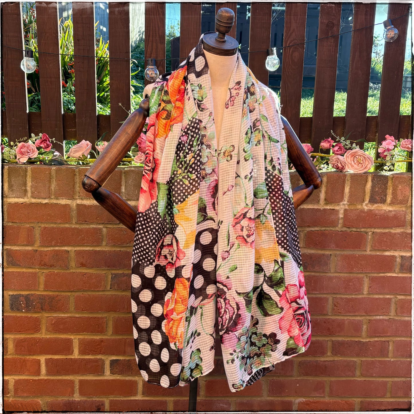 Next Lightweight Floral Spotty Scarf