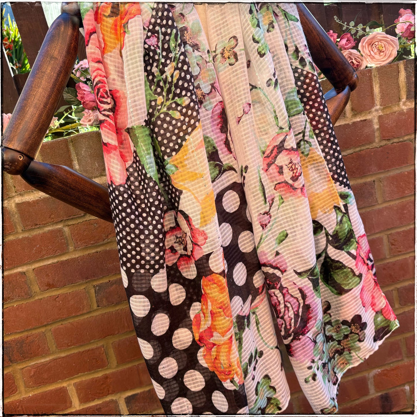 Next Lightweight Floral Spotty Scarf