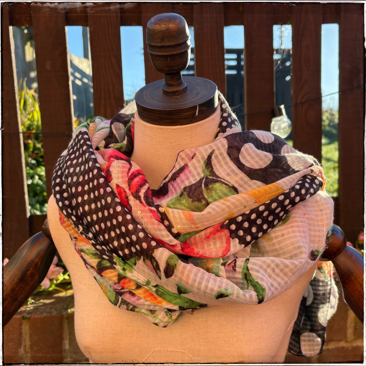 Next Lightweight Floral Spotty Scarf