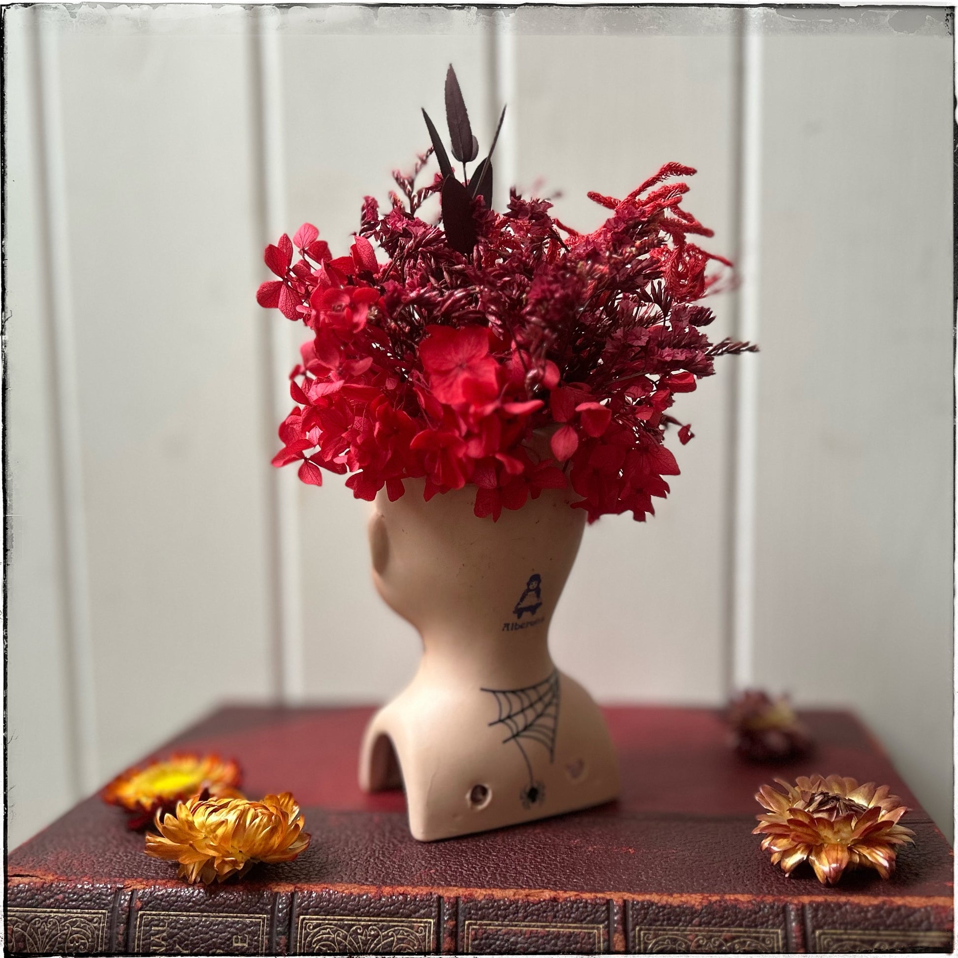 Vintage recycled porcelain doll head -Lottie Back