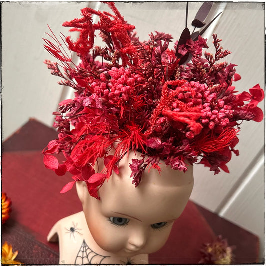 Vintage recycled porcelain doll head - Lotties Hair